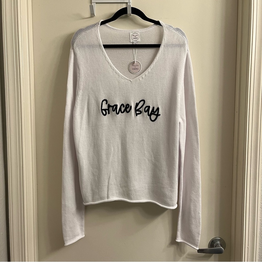NWT Pearls and Camo Grace Bay Sweater XL